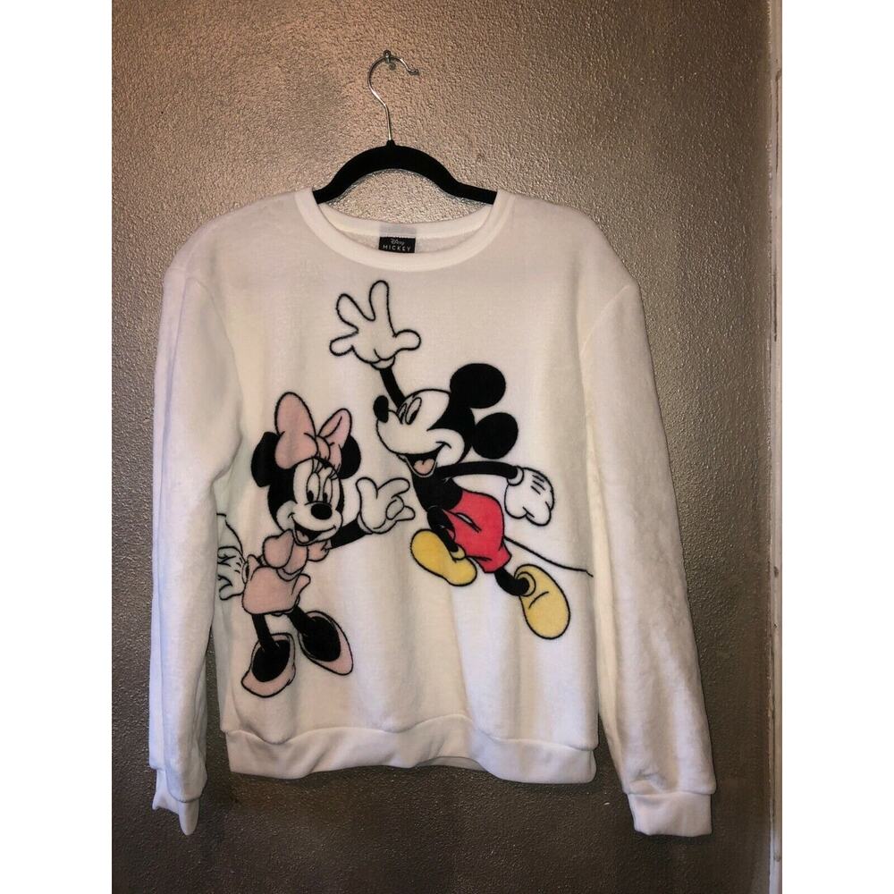 Disney Micky Minnie Mouse Kidcore Comfy Plush Long Sleeve Sweatshirt Top